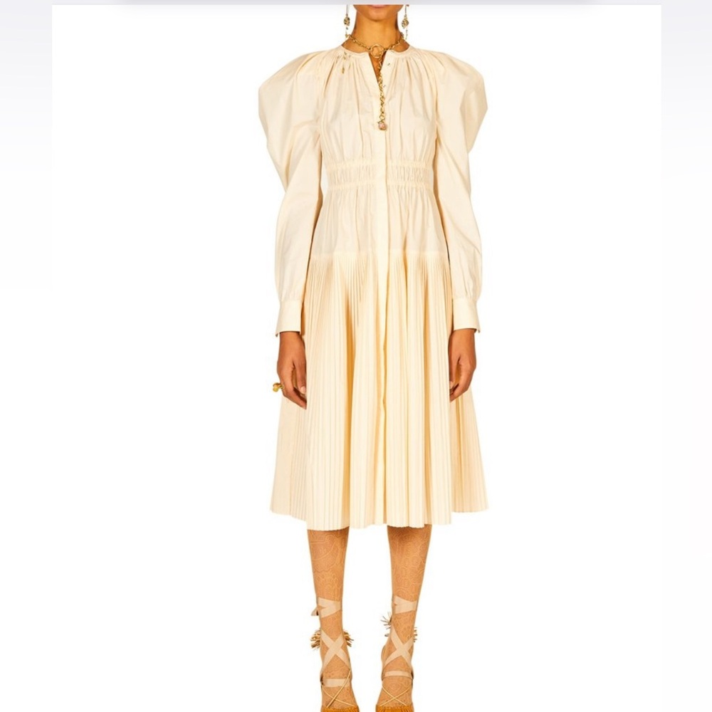 Ulla Johnson Pleated Cotton Dress in Dogwood Sz 6